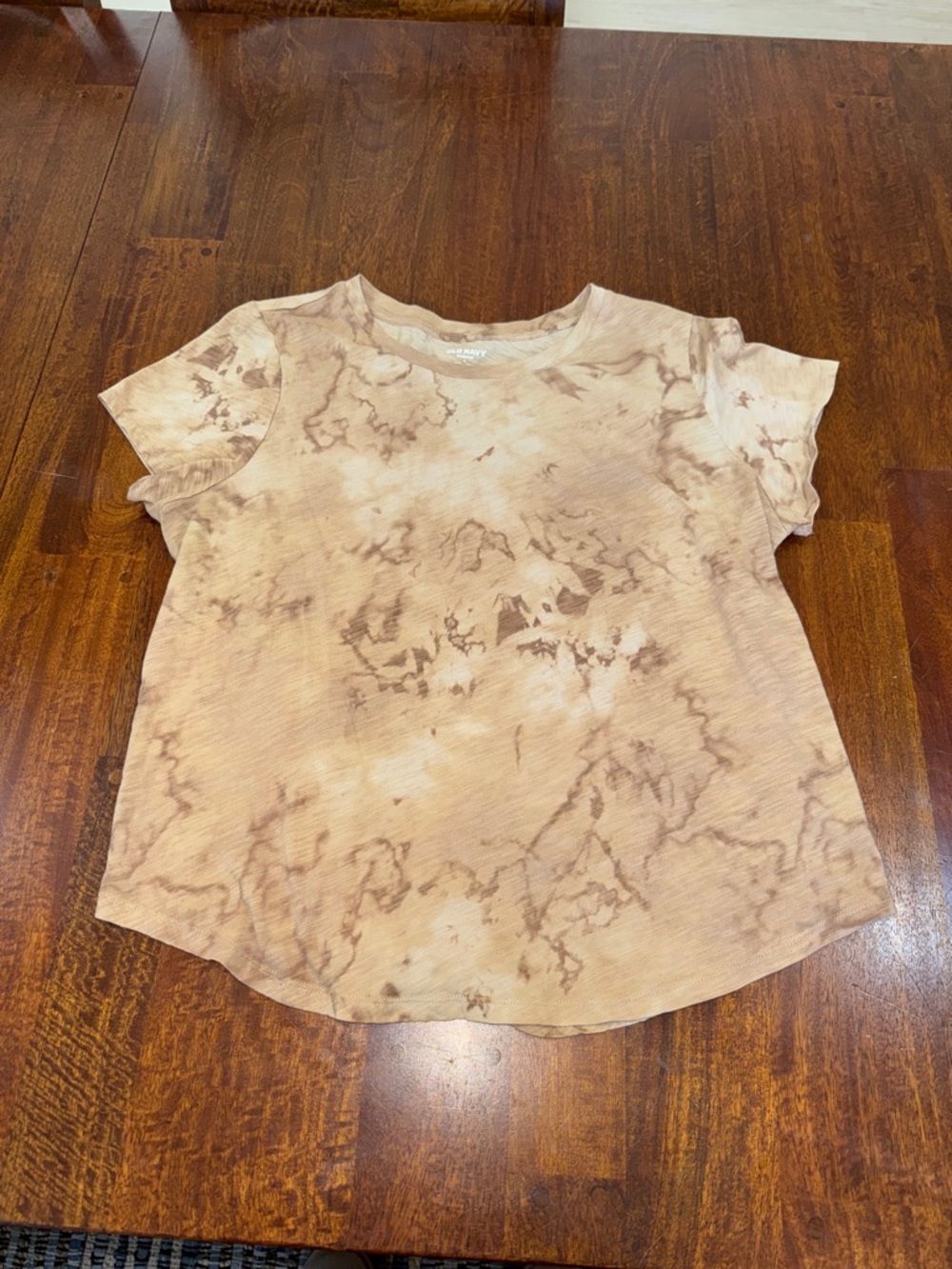 Old Navy Brownish Neutral Tie-Dye Short Sleeve Tee